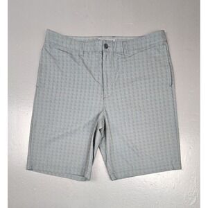 Travis Mathew Shorts Mens 36 Gray Flat Front Chino‎ Golf Performance Geometric